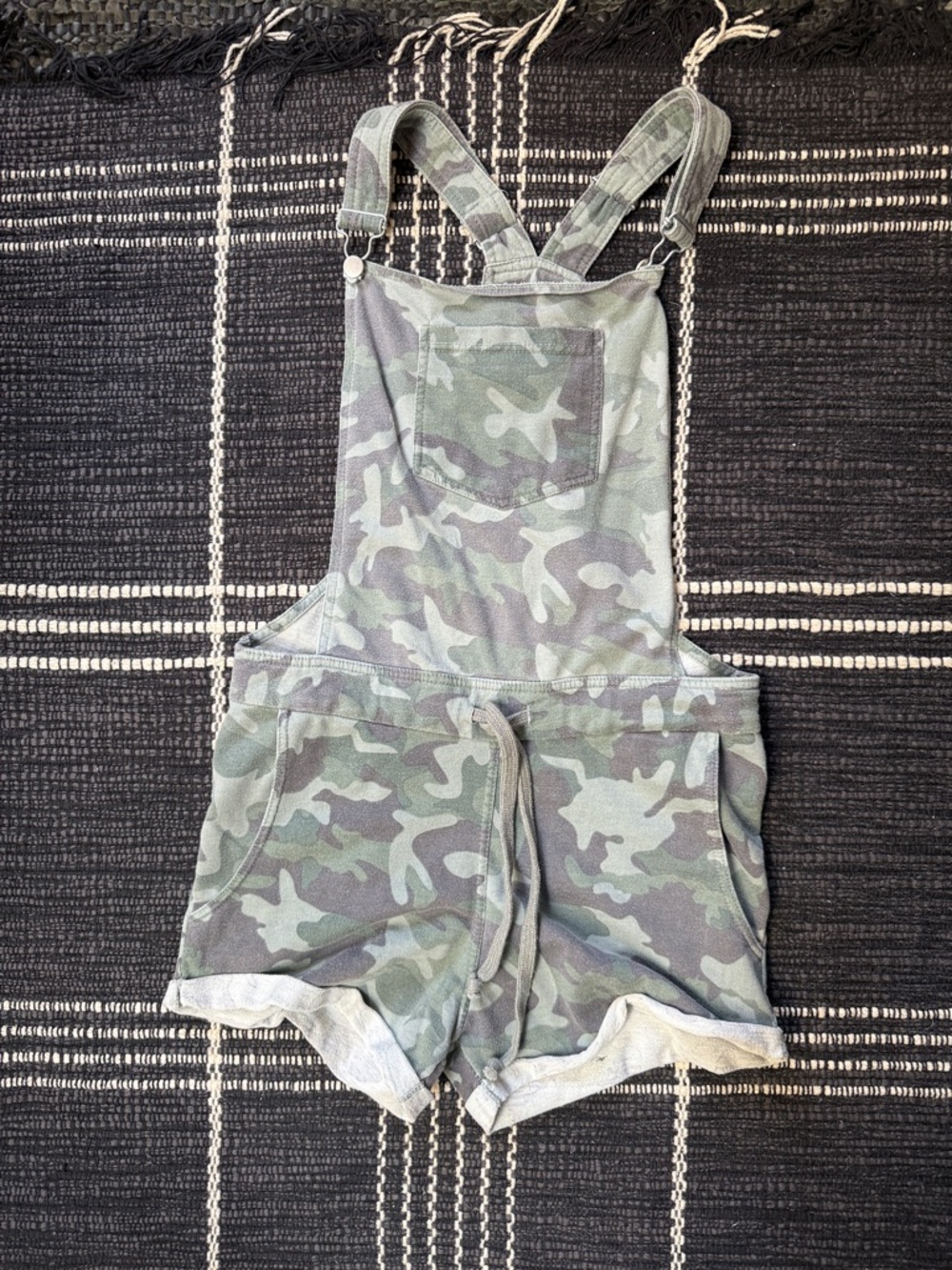 Vintage Havana Green Camo Short Overalls